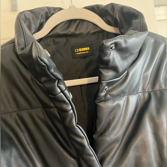 Ci Soni Leather Puffer Jacket - Picture 2 of 4